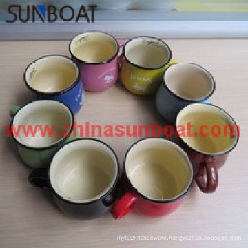 New Product Zakka Enamel Milk Cup/Ceramic Enamel Coffee Mug